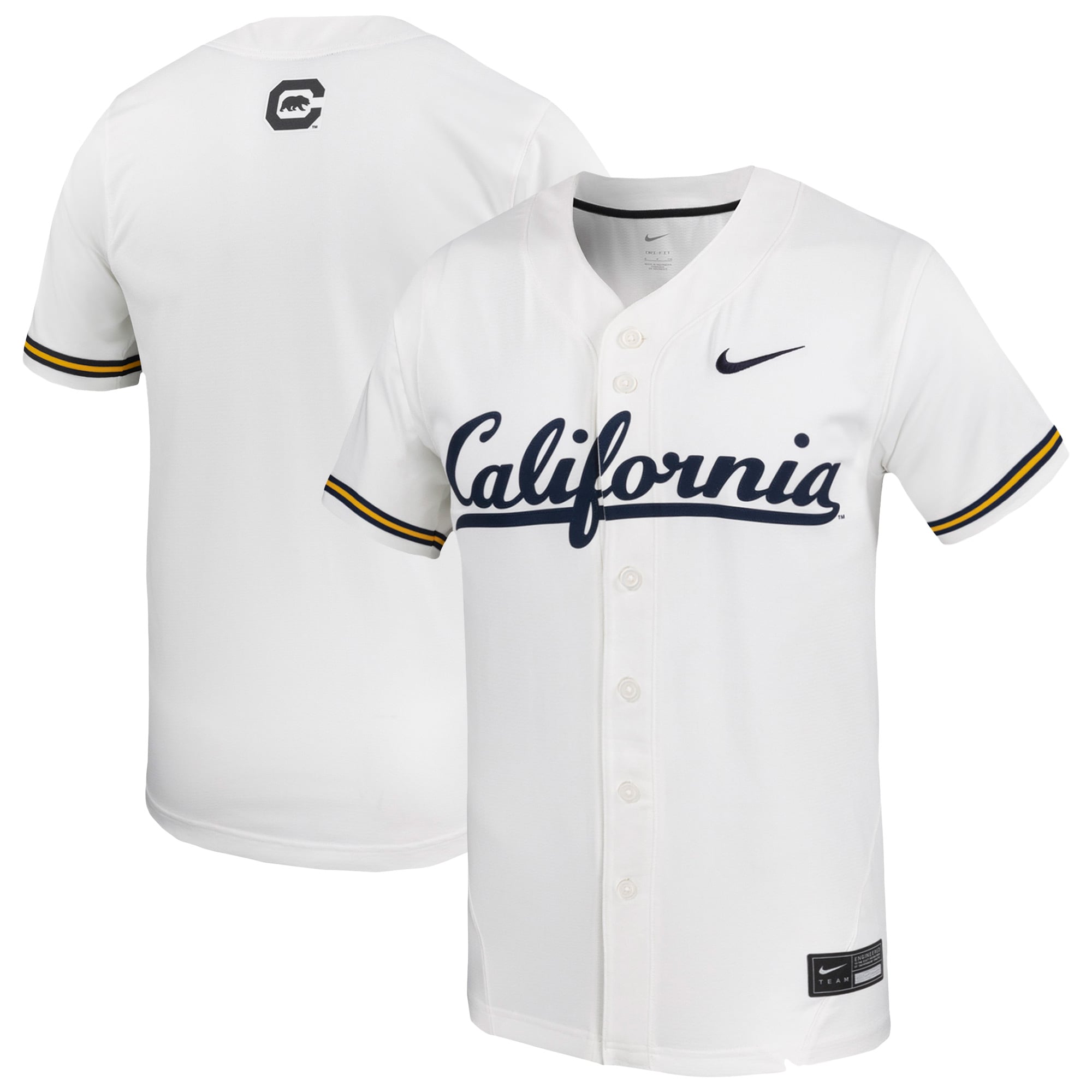 Cal Bears Nike Replica Baseball Jersey - White
