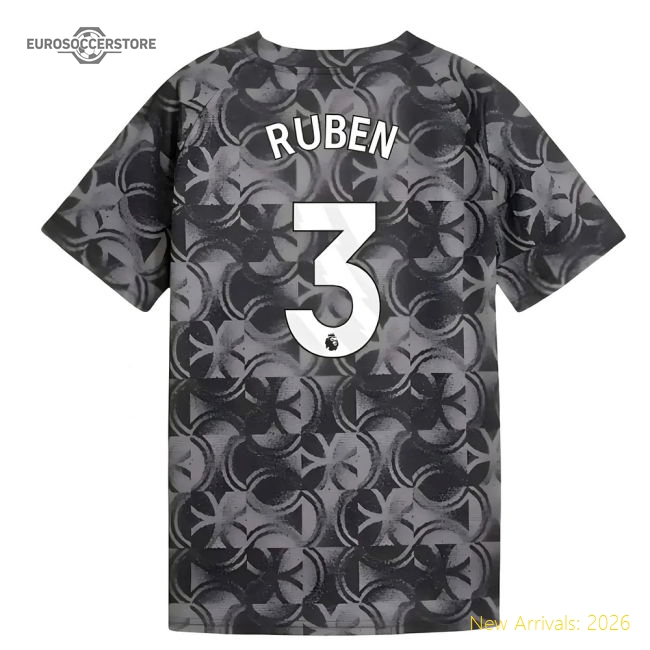 2025-2026 Man City Warm Up Uniform Black - Kids Ruben 3 Premium