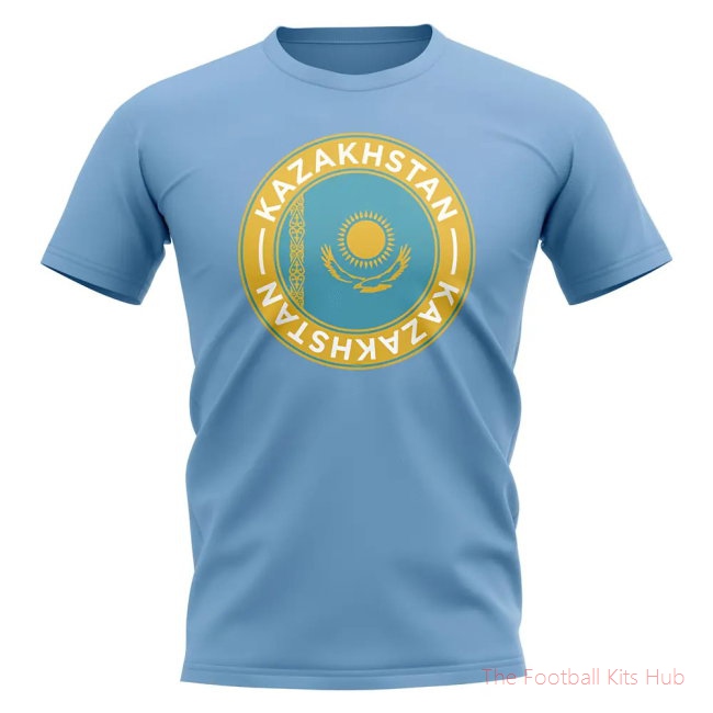 Kazakhstan Football Badge T-Shirt (Sky)