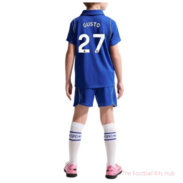 Chelsea 2026-2027 Home Kit Little Boys' Gusto #27 Football Shirt