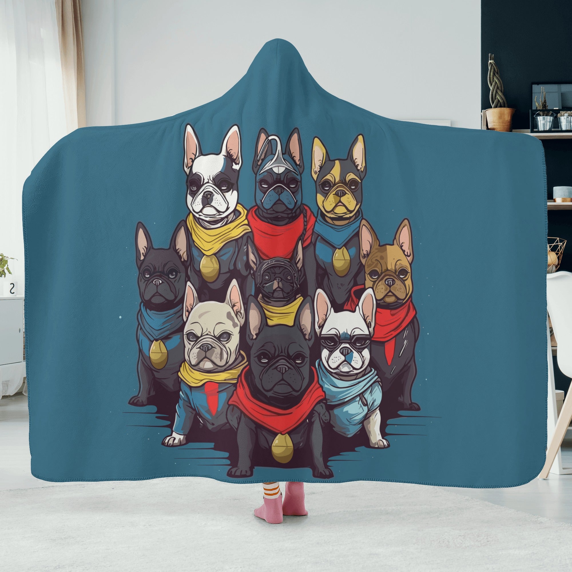 High-Quality Super Frenchies - Hooded Blanket for Fashion Lovers Durable