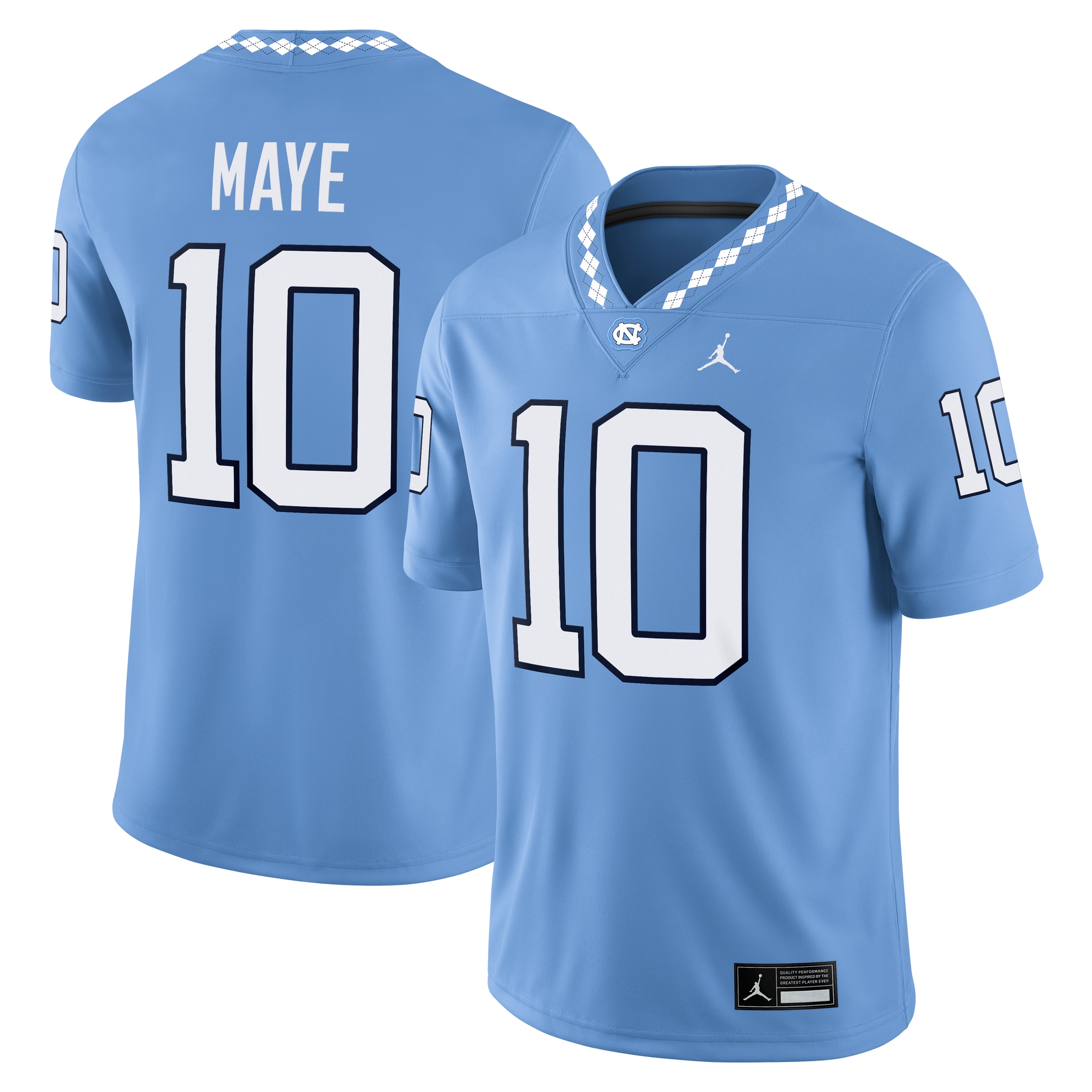 [NJP] Women's Drake Maye North Carolina Tar Heels Alumni Home Game Jersey - Carolina Blue