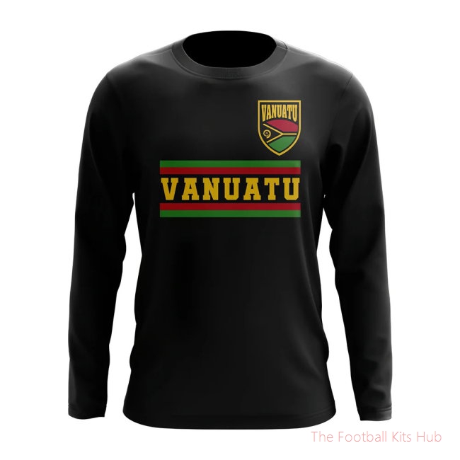 Vanuatu Core Football Country Long Sleeve T-Shirt (Black)