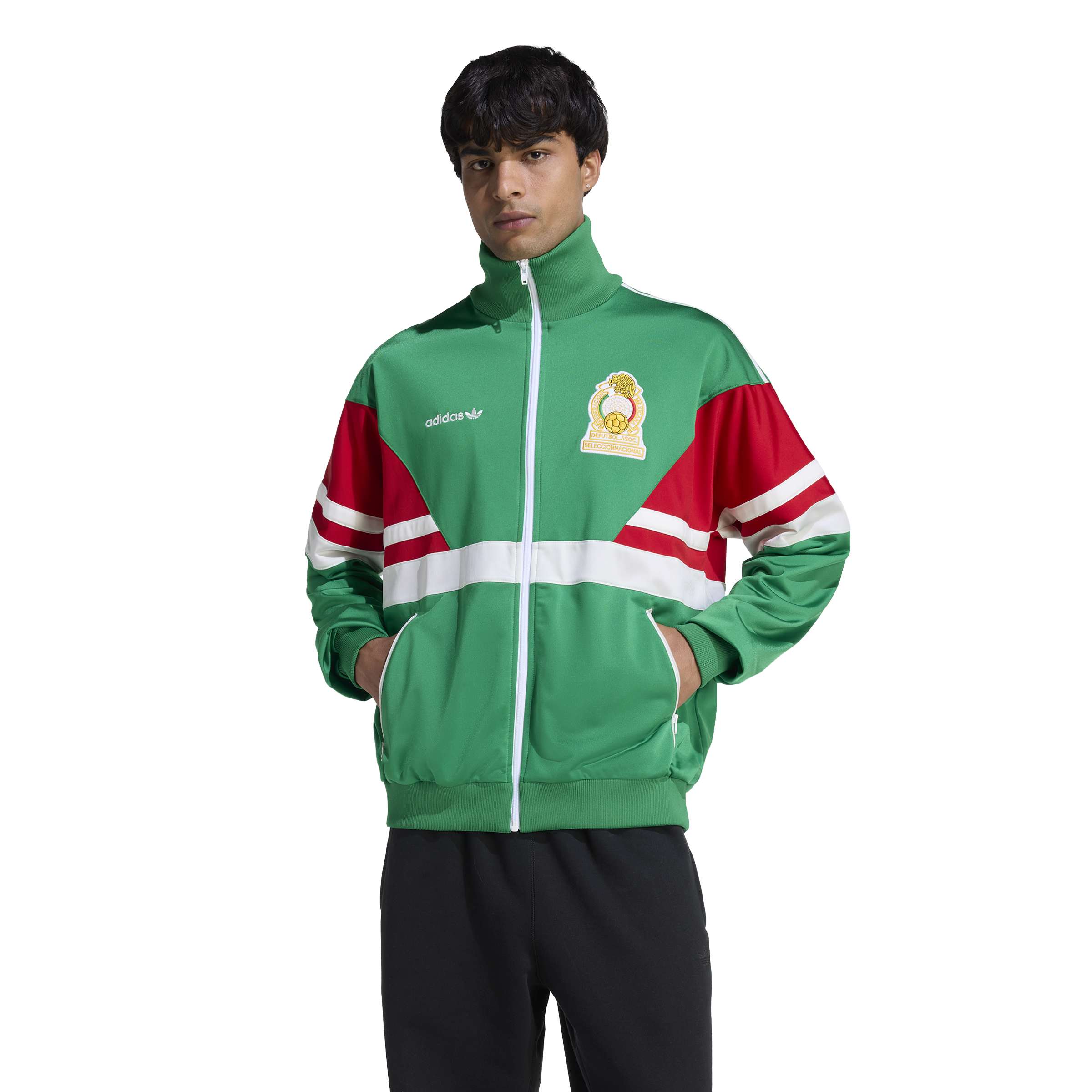[SJH] Mexico National Team 1986 Bringback Full-Zip Track Jersey Top - Green