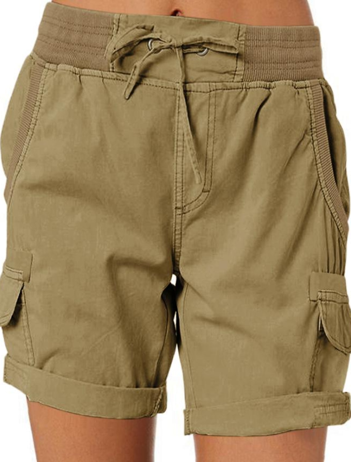Women's Bermuda shorts Drawstring Elastic Waist Ripstop Quick Dry Multi Pockets Blue Light Blue Dark Khaki grey blue Summer Spring