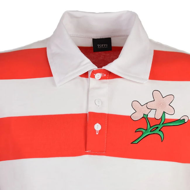 Championship Japan Rugby Polo Shirt - Red/White Stripe