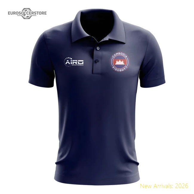 Cambodia Football Polo Shirt (navy) - Premium Collection