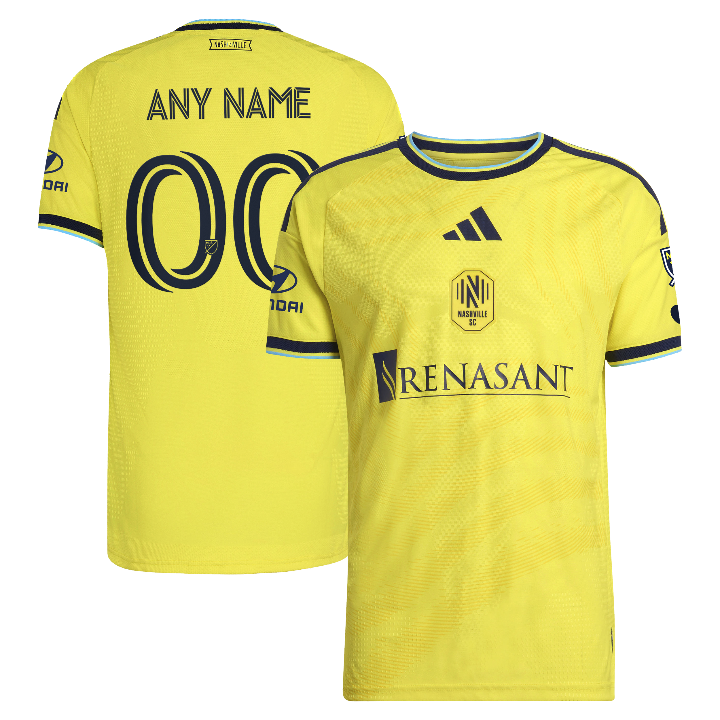 [JED] Nashville SC 2026 The Reverb Kit On-Field Authentic Patch Custom Jersey - Yellow