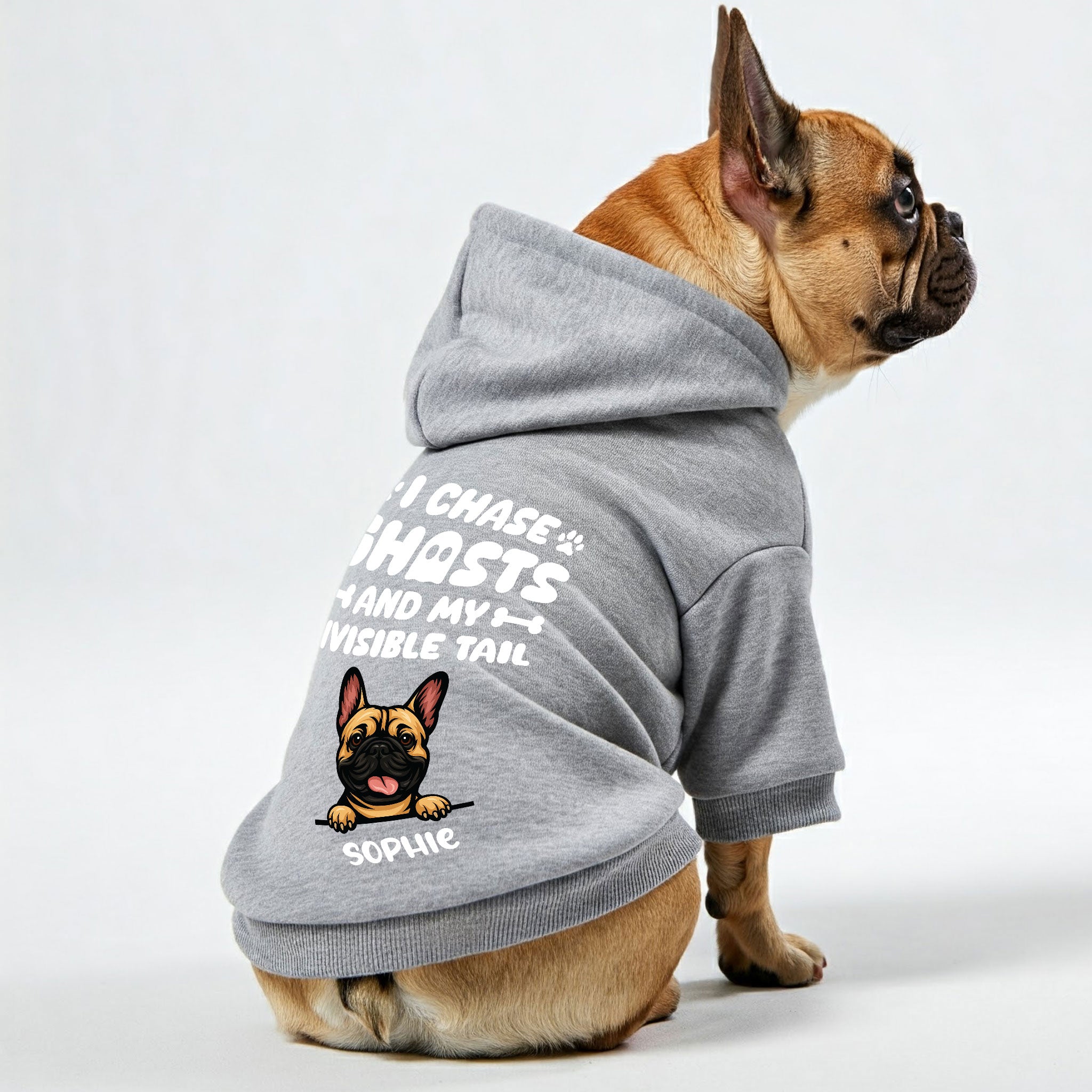 French Bulldog I Chase Ghosts Personalized French Bulldog Hoodies With