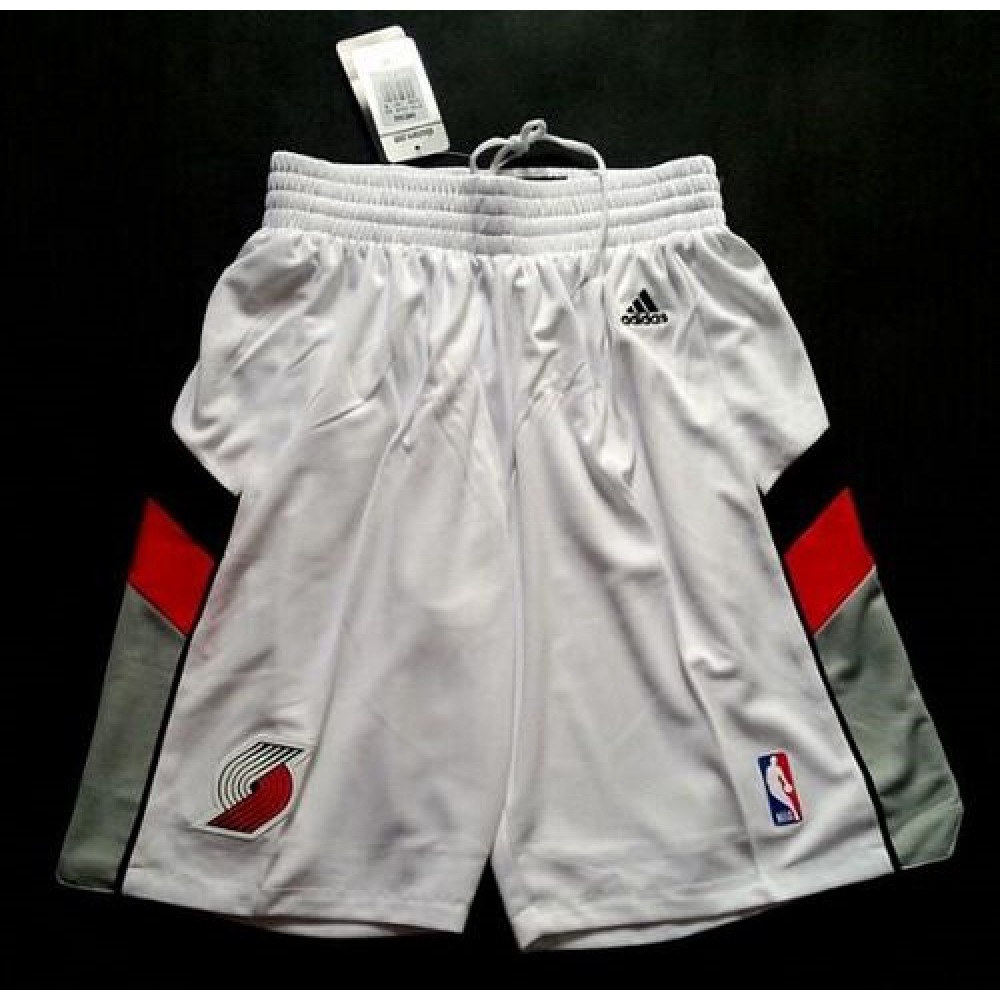 Portland Trail Blazers White Throwback Shorts