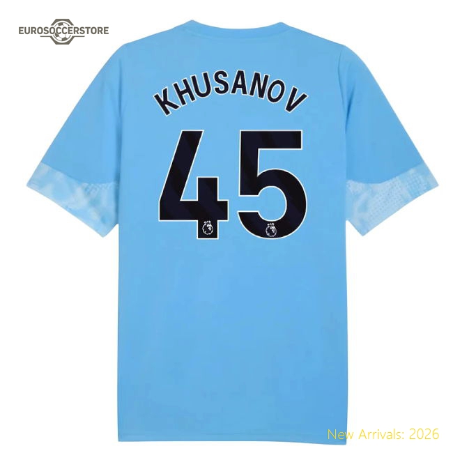 Gentle Man City Kids Jersey Khusanov 2025-2026 Kids-safe Technology