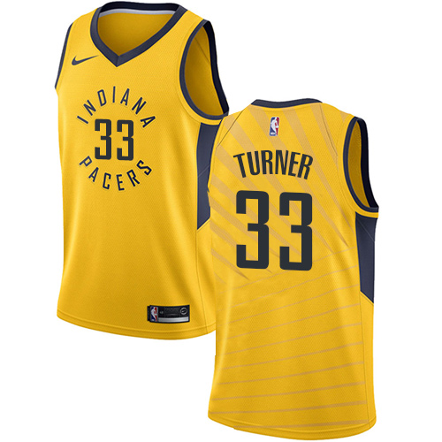 Elite Pacers #33 Myles Turner 2024 Statement NBA Swingman Jersey Gold