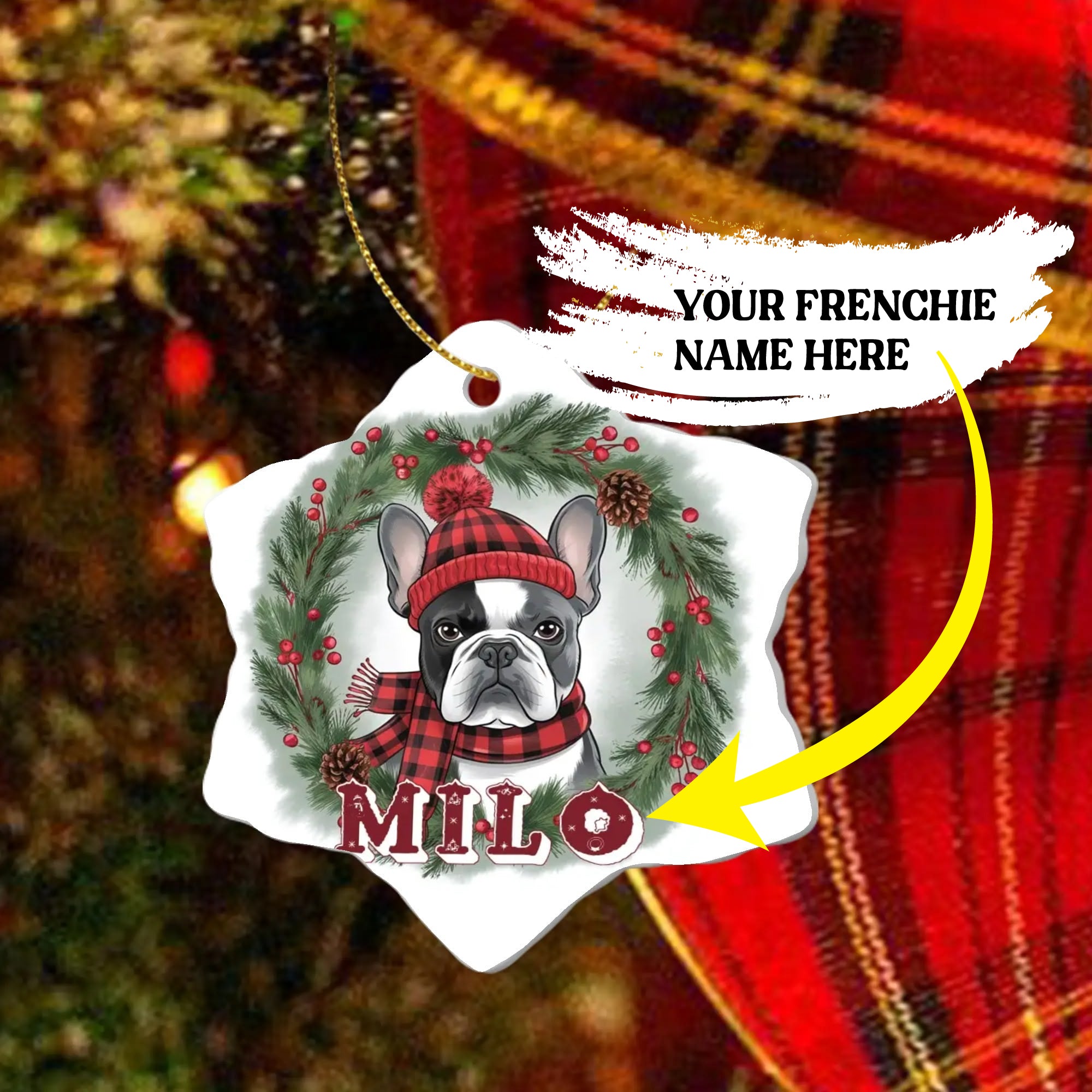 Minimal-Aesthetic Personalized Ornaments For Frenchie Lovers With You...