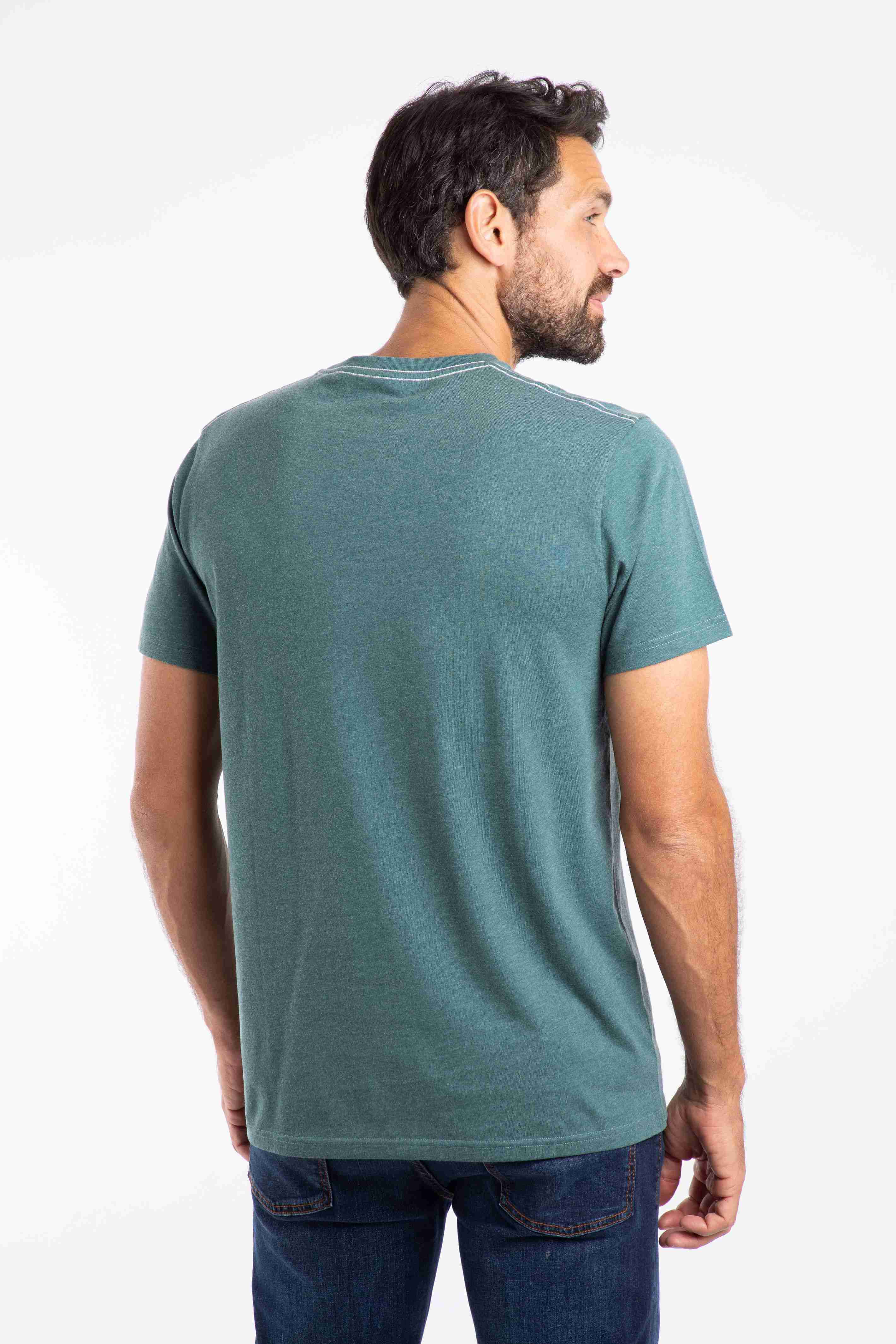 Lakes and Peaks Front Print Graphic T-Shirt Cedar Green