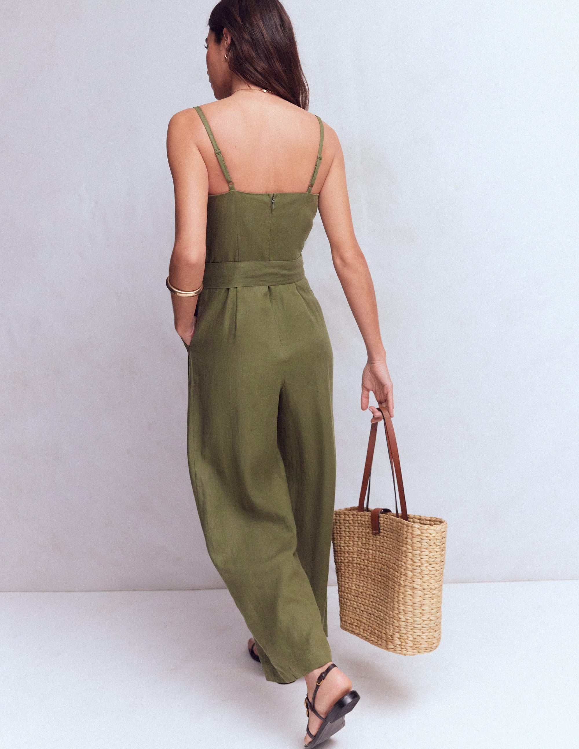 Strappy Linen Jumpsuit