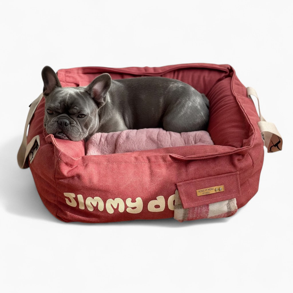 Bed – Comfortable Dirt-resistant Dog Bed With Handle For Frenchie Pups