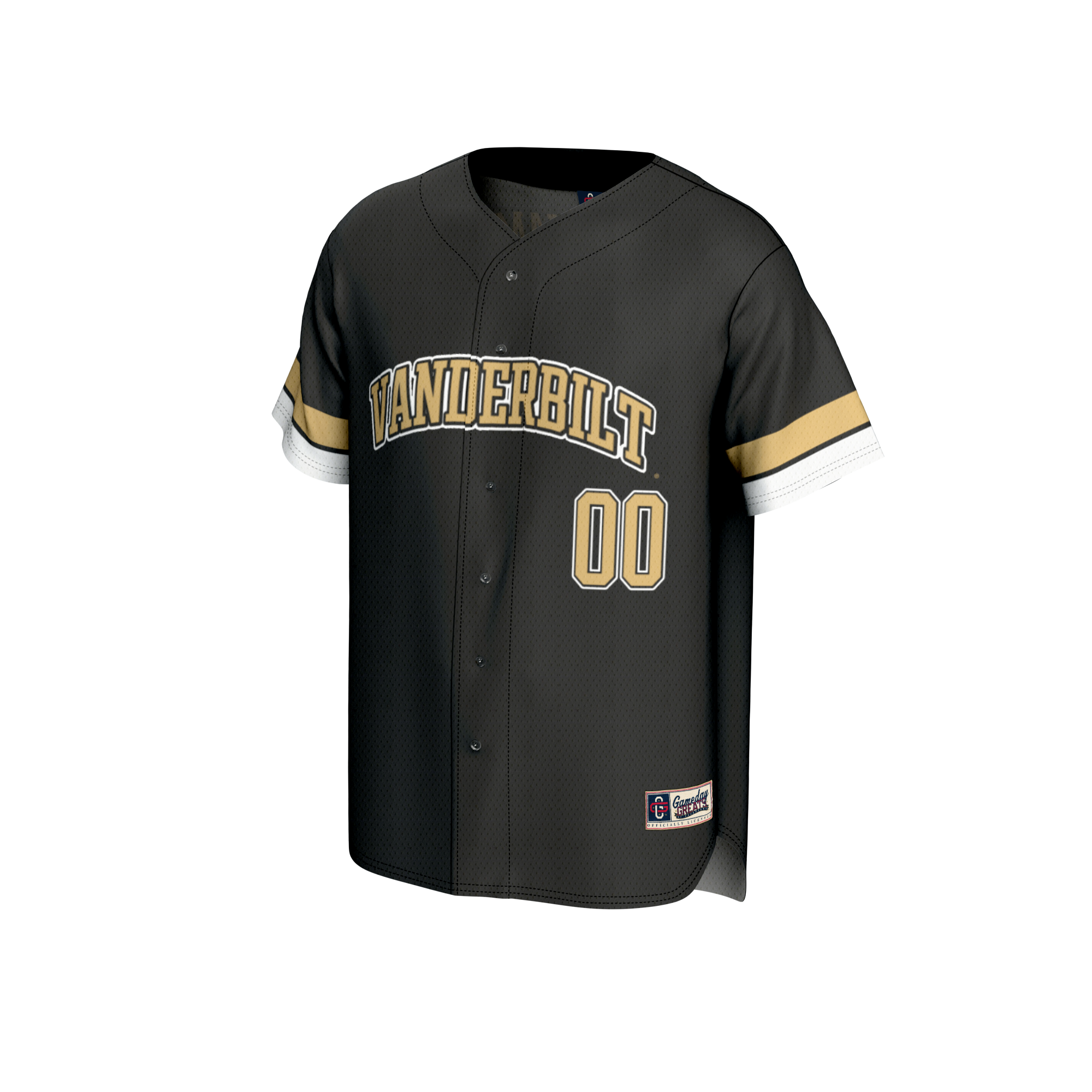 [NJP] Vanderbilt Commodores GameDay Greats Unisex NIL Pick-A-Player Lightweight Baseball Jersey - Black