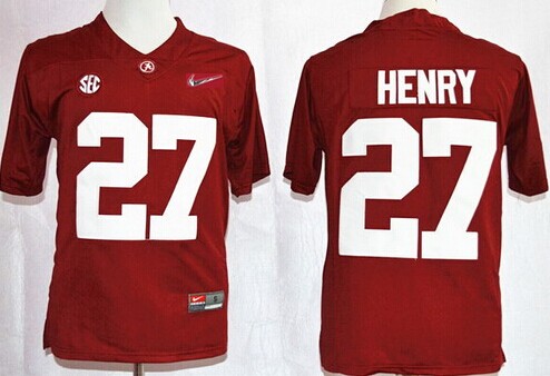 official licensed Men's Alabama Bama Derrick Henry #27 Red 2015