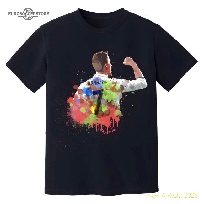 Cristiano Ronaldo Real Madrid Art T-Shirt (Black)