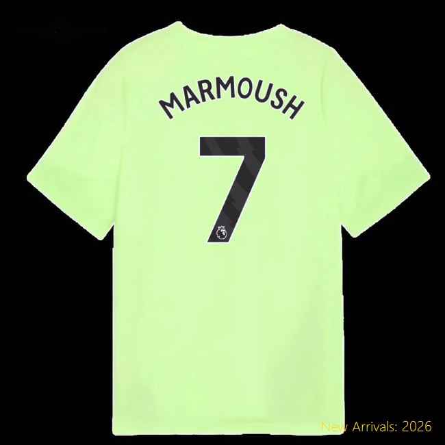 Kid-approved Kids Man City Marmoush Jersey 2025-2026 Moisture-wicking