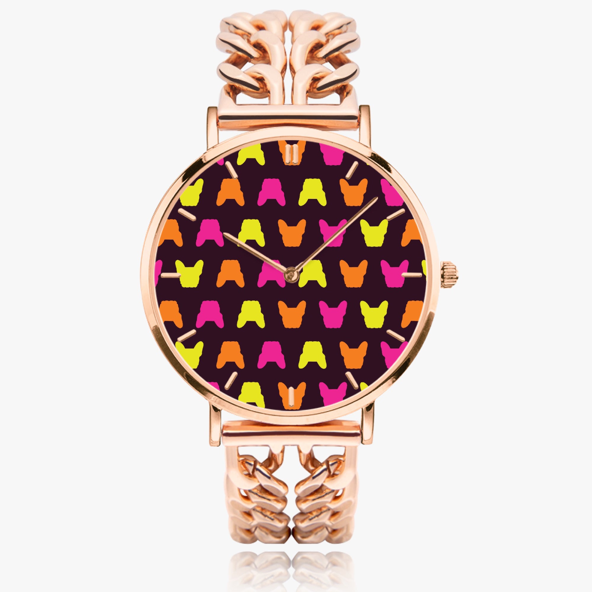 Durable Floria - Chic Hollow Strap Watch For Frenchie Lovers as a Gift