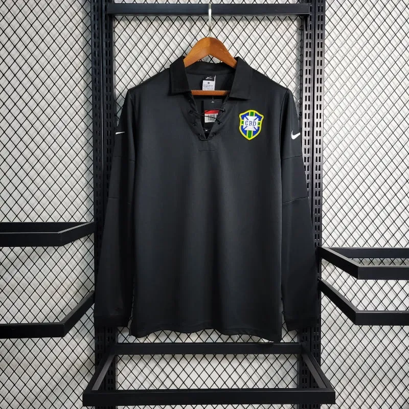 2004 Long Sleeve Brazil Special Edition Black Soccer retro kit