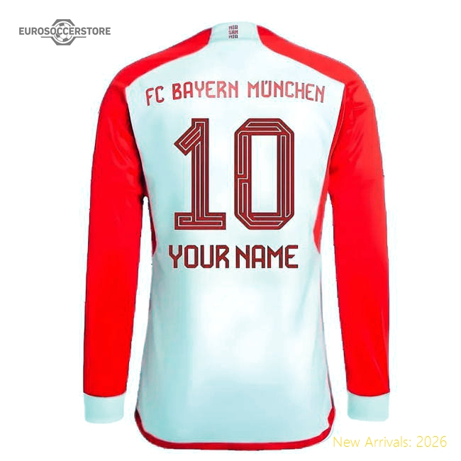 2023-2024 Bayern Munchen Long Sleeve Home Kit Soccer Shirt (Your Name)
