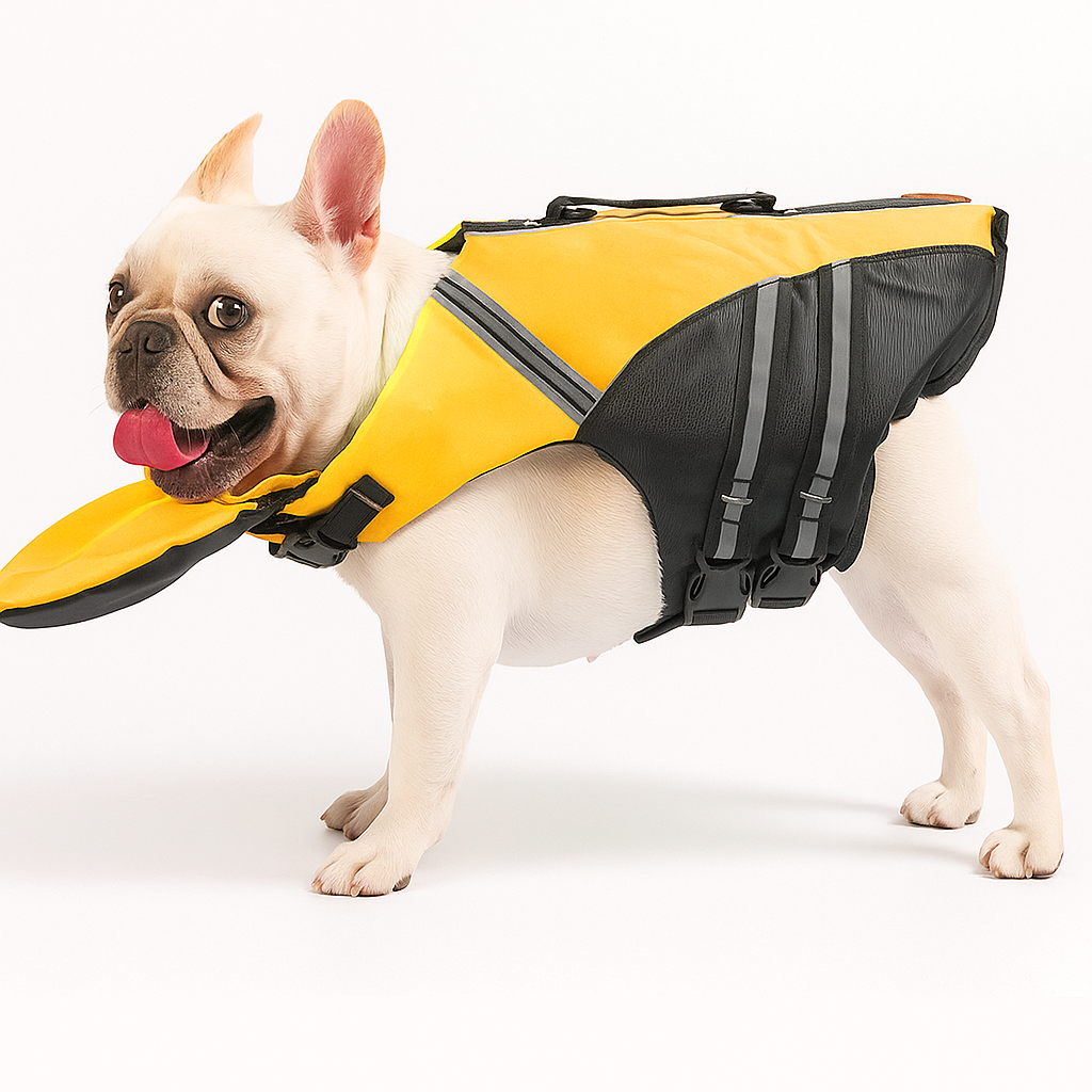 French Bulldog Float Vest – Removable Neck Support Life Jacket with Handle