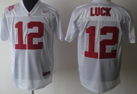 Men's None White 2024 durabl Andrew Luck #12 stitched Jersey