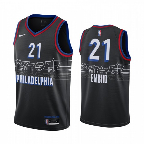 PHI Black Nike J. Embiid #21 NBA Jersey NBA Fan Apparel NBA Fan Apparel