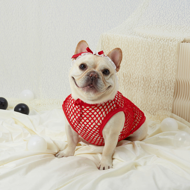 French Bulldog French Bulldog Summer Clothes – Thin Hollow Mesh Vest
