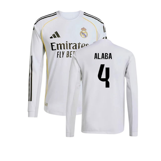 Camiseta Real Madrid 2025-2026 Local Hombres - Oficial Con Alaba 4