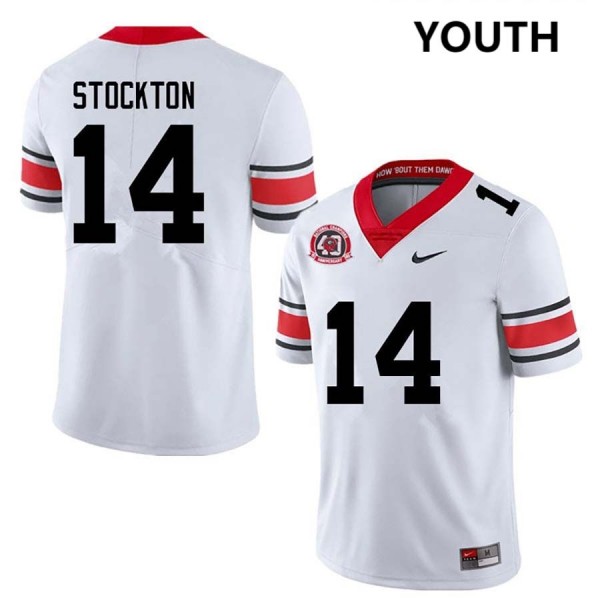 Youth Georgia Bulldogs #14 Gunner Stockton 40th Anniversary White Nike Stitch Jerseys