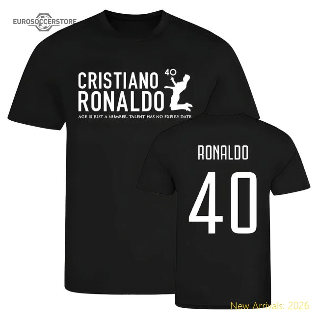 Excellent Cristiano Ronaldo At 40 Bianconeri Tee (black)