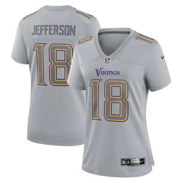 None Justin Jefferson Game Jersey - Gray | NFL Player Jersey