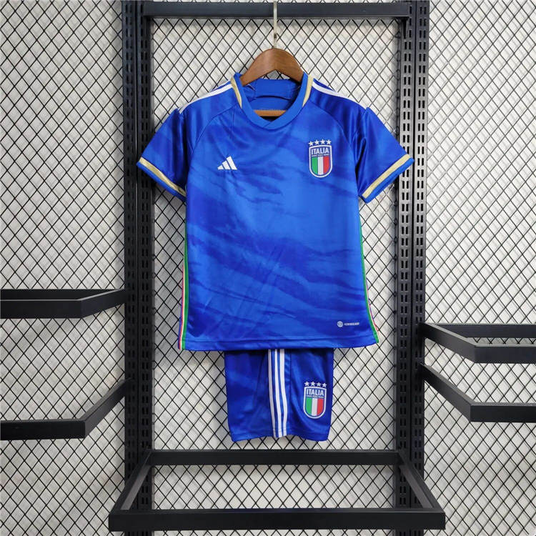 Kids Italy 2023 Home Blue Football Kit ShirtShorts - Official Replica