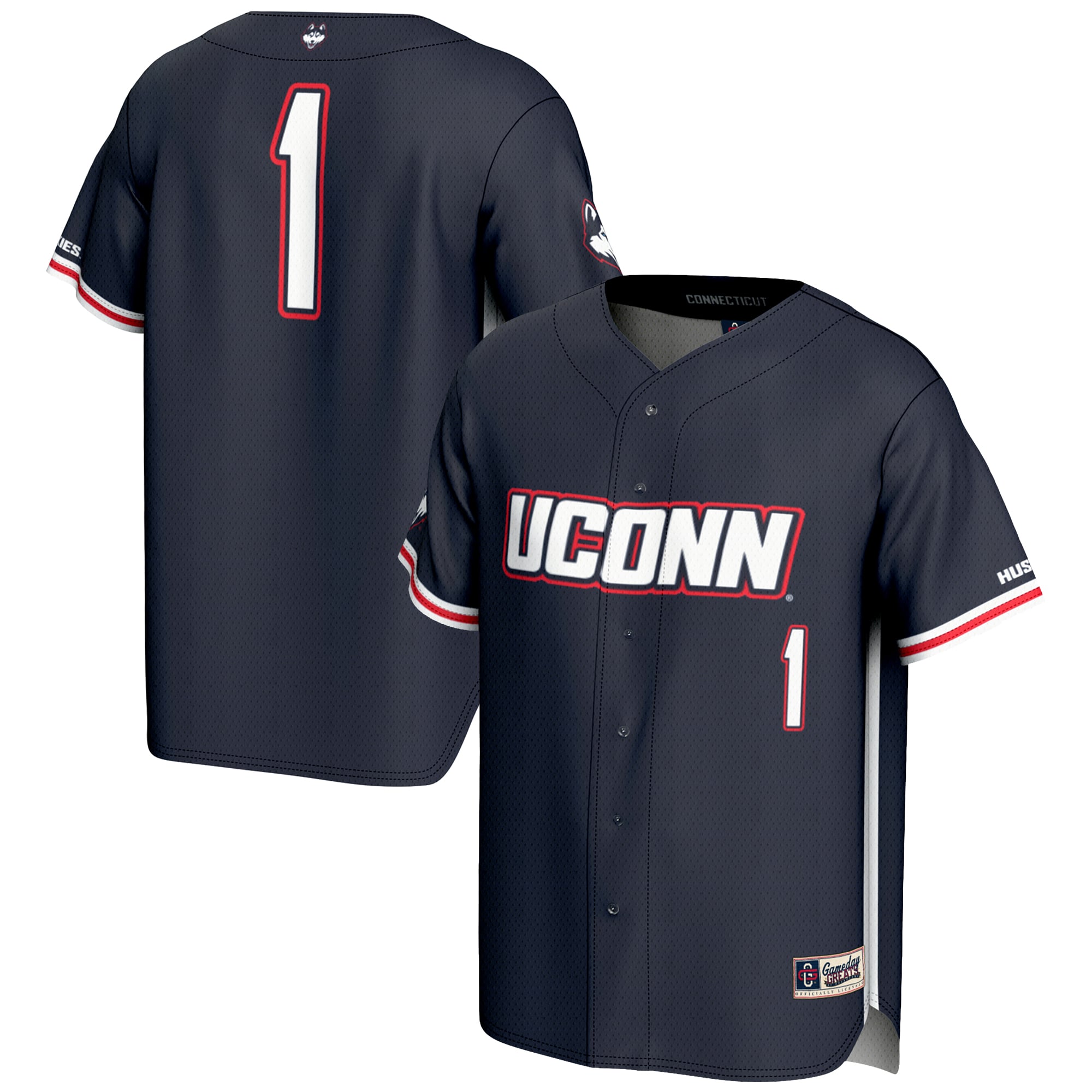 #1 UConn Huskies GameDay Greats Youth Lightweight Baseball Jersey - Navy