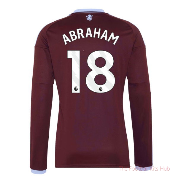 Abraham #18 2026-2027 Aston Villa Long Sleeve Home Shirt Football Kit