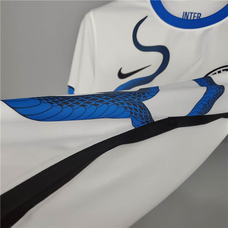 Inter Milan 21-22 White Away Snake Soccer Jersey Football Shirt -