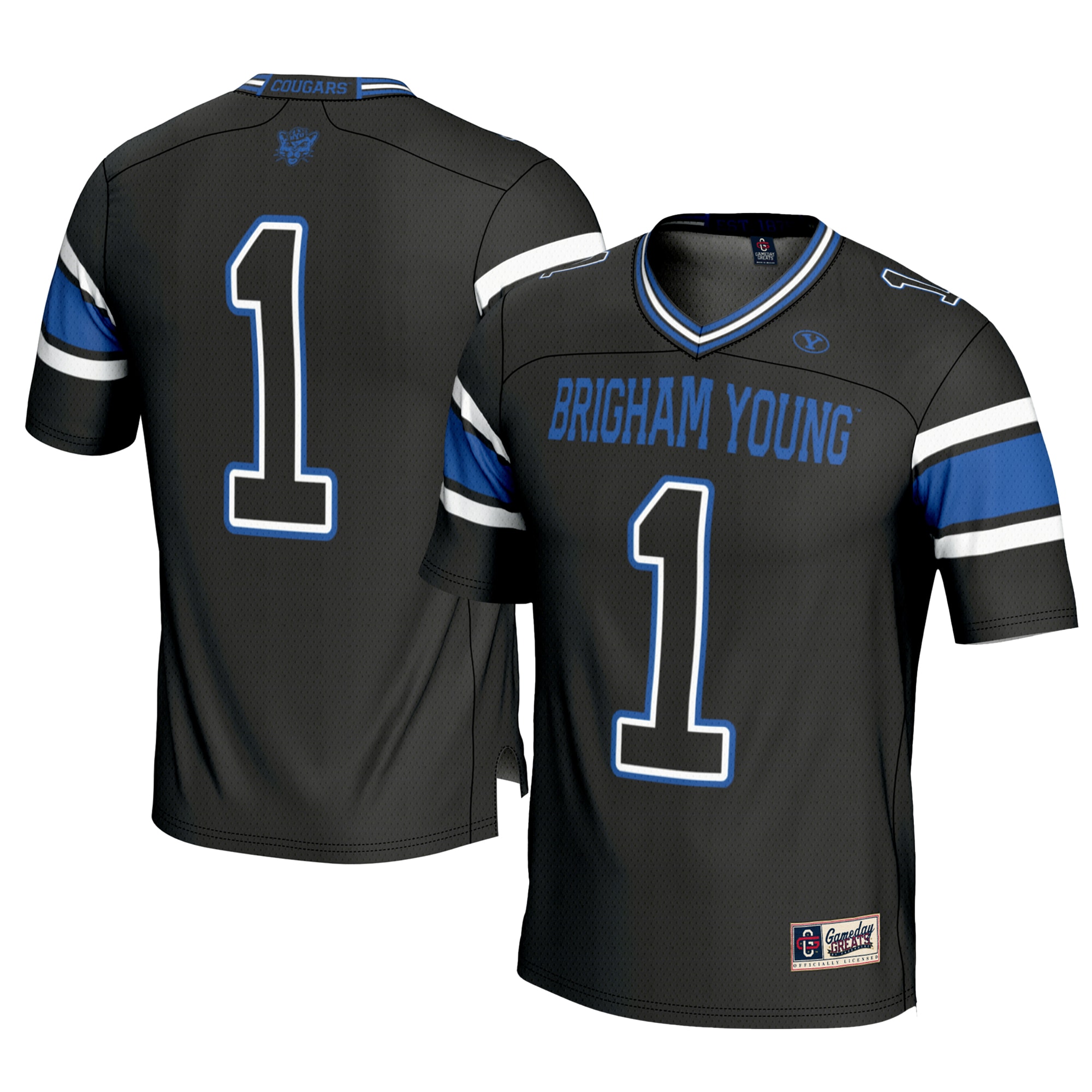 #1 BYU Cougars GameDay Greats Youth Football Jersey - Black