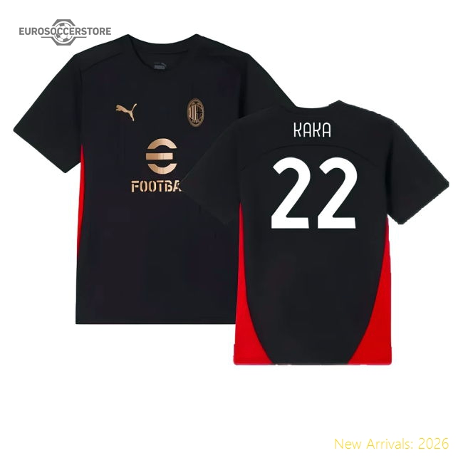 2024-2025 Milan Ac Training Football Jersey (Black) - Kids (Kaka 22)