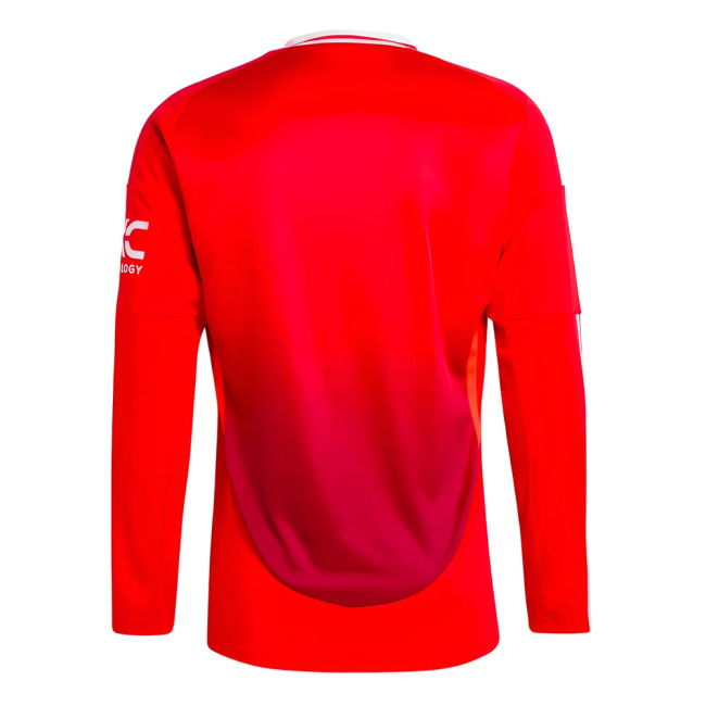 2024-2025 Man Utd Long Sleeve Home Kit (Mainoo 37)