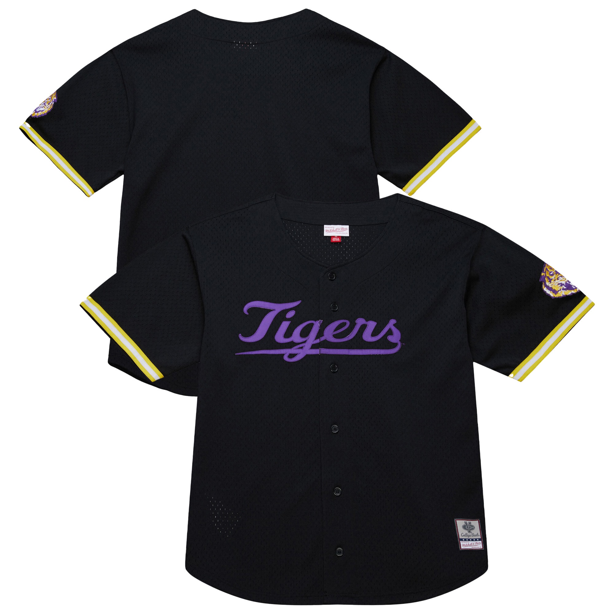 [NJP] LSU Tigers On The Clock Full-Button Fashion Jersey - Black
