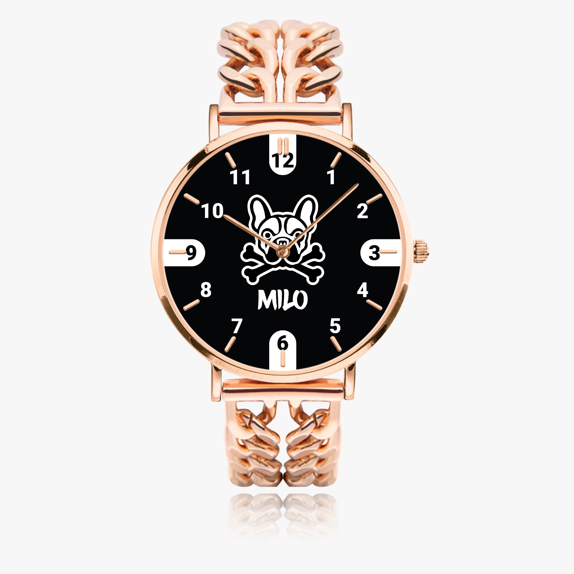 Personalized Chic Hollow Strap Watch For Frenchie Lovers Winter Wear