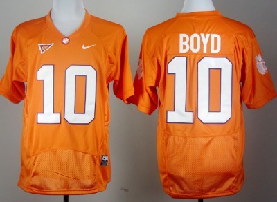 stitched Men's Clemson Tigs #10 Tajh Boyd Orange 2024 Jersey