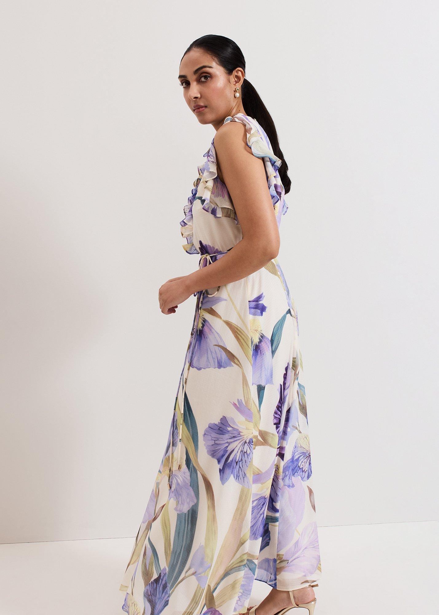 Petite Rachel Printed Textured Maxi Dress