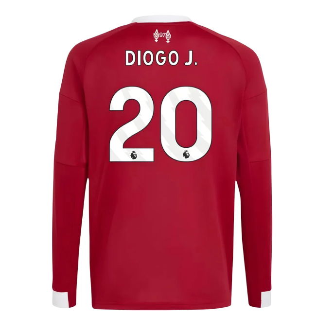 2025-2026 Liverpool Long Sleeve Home Shirt (Kids) (Diogo J. 20) (Co...