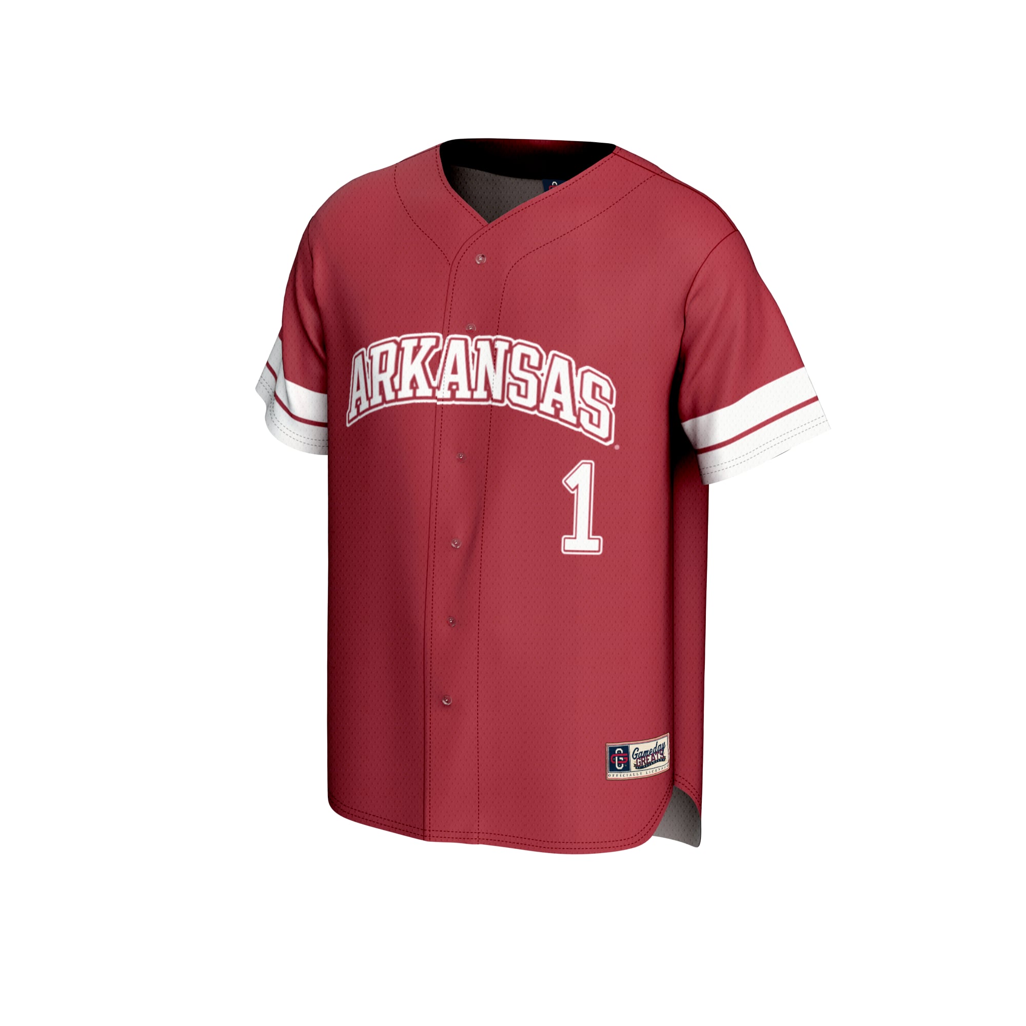 #1 Arkansas Razorbacks GameDay Greats Youth Lightweight Collegiate Baseball Fashion Jersey - Cardinal