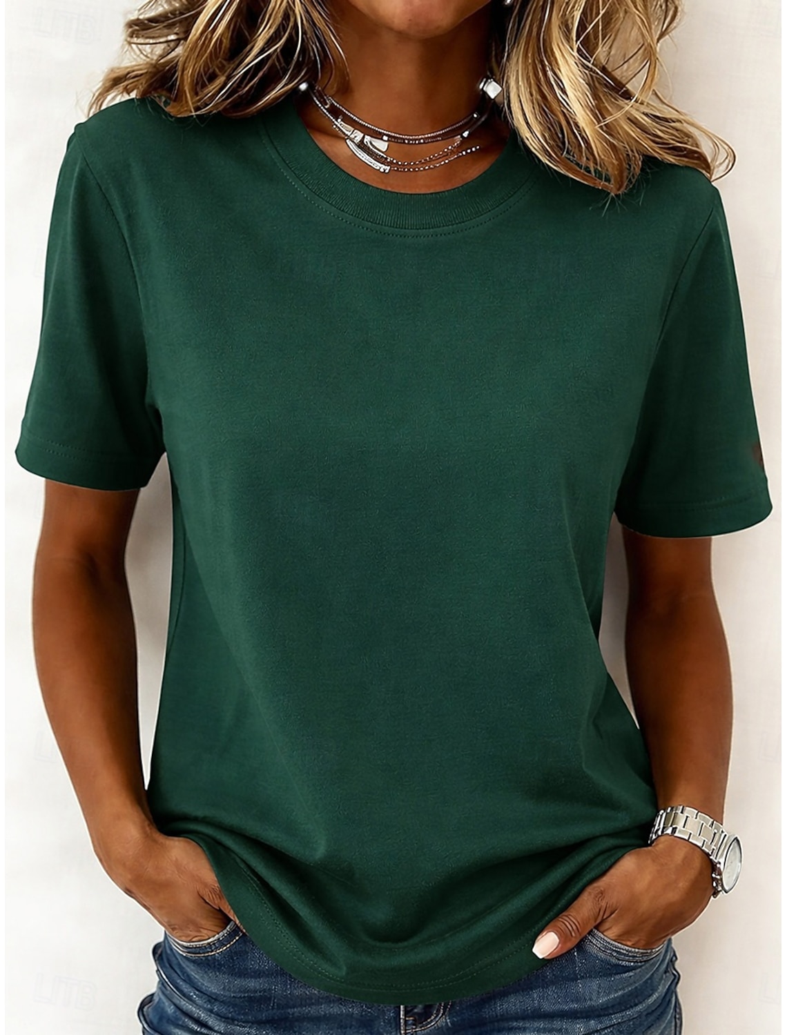 Women's 100% Cotton T-Shirts - Quality Basic Short Sleeve V Neck Tee