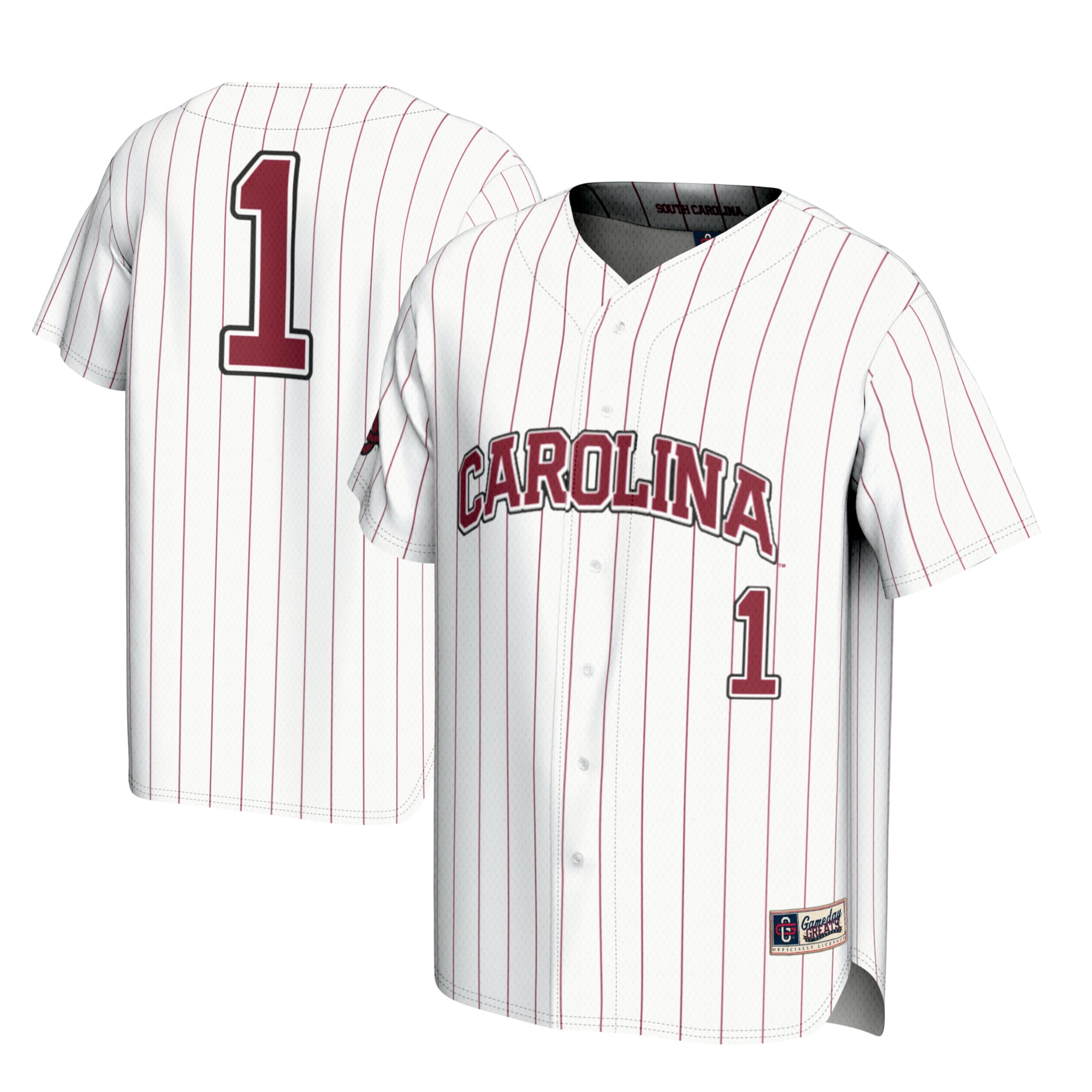 #1 South Carolina Gamecocks GameDay Greats Youth Lightweight Baseball Fashion Jersey - White